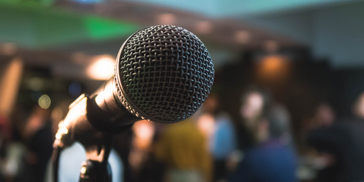 Person giving a public speech