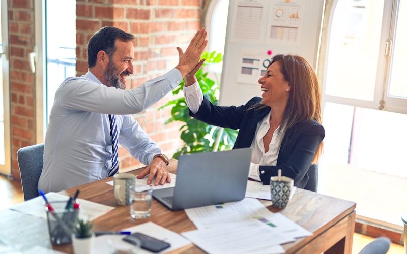 Two professionals in collaborative partnership