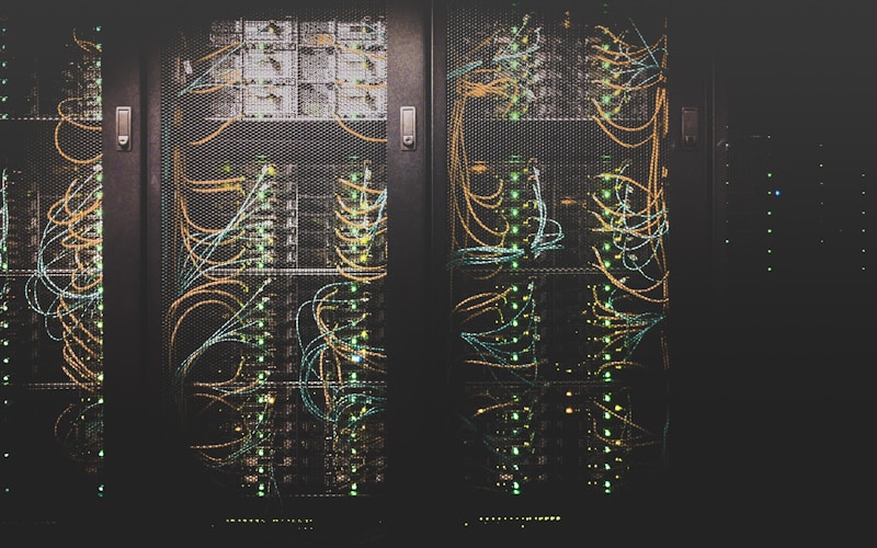 Rows of servers in a data center representing digital infrastructure